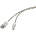 Renkforce USB-Kabel USB 2.0 USB-A Stecker, USB-C® Stecker 0.50 m Silber