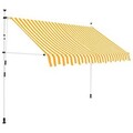 Einziehbare Markise Handbetrieben 300 cm Orange/Weiß Gestreift