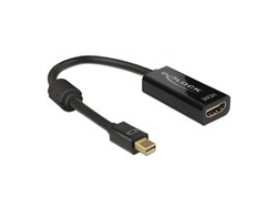 Adapter mini Displayport 1.2 Stecker an HDMI Buchse, 4K Passiv, schwarz, 0,2m, D