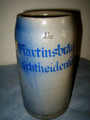 Alter handgedrehter 1L Bierkrug "Marktheidenfeld a.M.,Martinsbräu" aufgelegte