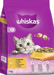 WHISKAS Adult 1+ Katzenfutter trocken - ab 1 Jahr - 7kg, Großpackung - mit Huhn