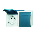 Steckdose ocean 2-fach waagerecht ap 250V 2st Steckdose 2x Schuko