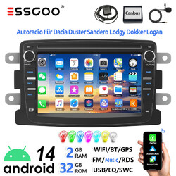 Android 14 Carplay Autoradio GPS RDS Für Dacia Lodgy Duster Dokker Logan Sandero