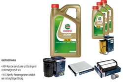 BOSCH Inspektionspaket 8 L Castrol EDGE 5W-30 LL für Hyundai IX35 2.0 CRDi 4WD