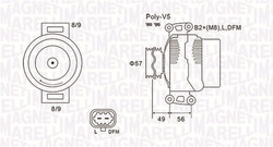 MAGNETI MARELLI 063731740010 Generator für OPEL