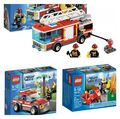 Lego 60000 60001 & 60002 Feuerwehrauto komplett + Handbücher & Minifiguren 3 ausverkaufte Sets