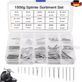 150-tlg Splinte Sortiment Gerade Sicherungssplinte Splint Set Sicherungsstifte