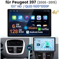 13.1" Für Peugeot 207 CC 2006-15 Android14 Autoradio 4G Carplay GPS Navi 6+128GB
