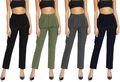Schwarze intelligente Damenhose hochtailliert vorne plissiert konisches Bein formelle Hose