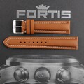FORTIS Leder Armband braun, 20mm Ansatzbreite, XL Länge