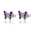 Kinder Ohrringe echt 925 Silber Schmetterling Kristall Ohrstecker Mädchen