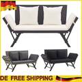 2-Sitzer Gartenbank Poly Rattan Sitzbank Gartensofa Sonnenliege mit Auflagen DE