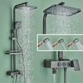 Grau Regendusche Duscharmatur Duschsystem Duschset Duschsäule mit Handbrauset