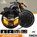 7 Zoll LED Haupt Hi/Lo DRL Projektor Scheinwerfer Für Harley Motorrad E-Geprüft