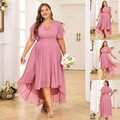 Übergröße Damen Elegant Abendkleid Ballkleid Chiffon Sommerkleid Lang Partykleid