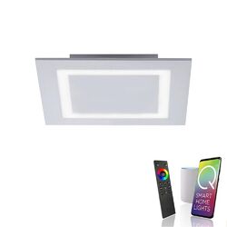LED Deckenleuchte SmartHome 30x30cm silber Fernbedienung Works with Alexa App