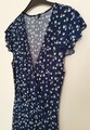 Overall Jumpsuit Dunkelblau mit Blumen, Größe S/M, Gebraucht im guten Zustand