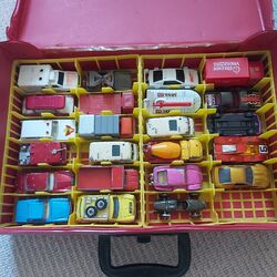 Vintage 1950er Streichholzschachtel etc Spielzeugautos 47 verschiedene Autos + Husky Collection Etui
