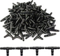 Kalolary 100Pcs Sprinkler Bewässerung 4/7Mm T-Stück Barb Schlauchverbinder PVC B