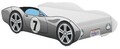 Kinderbett Auto CORVETTA 160x80 GRAU ohne Flammen