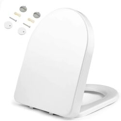 Wc Sitz mit Absenkautomatik Toilettendeckel Klodeckel aus Duroplast D Form Weiß