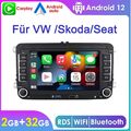 7" Apple Carplay Autoradio Android 12 GPS Navi 2 DIN Für VW GOLF 5 6 Passat Polo