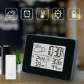 LCD Digitale Wecker Wetterstation Funkuhr Thermometer Innen-Außensensor Uhr DHL