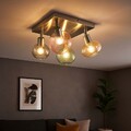 Deckenstrahler Deckenlampe Wohnzimmerlampe 4 flammig Küchenlampe Glas bunt 35 cm