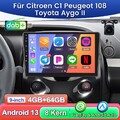 9" CarPlay Android Autoradio für Citroen C1 Peugeot 108 Toyota Aygo II Navi DAB+