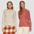 S.OLIVER Damen Pullover mit Zopfmuster Strick Fein schick hochwertig | 38 - 46