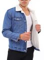 Jeansjacke Sweatjacke Herren Jacke Übergangsjacke Denim Jeans Gefüttert HJ-3000