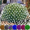 Lichternetz Außen 6x4M LED Lichtervorhang 8 Modi Netzlicht Weihnachtsbeleuchtung