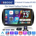 DAB+ Für Mercedes Benz Smart Forfour Fortwo 453 Autoradio 64G Android 13 GPS KAM