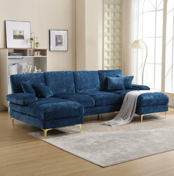 Wohnlandschaft Wohnzimmer Schlaffunktion ecksofa FARIS U-form Couch Bettsofa Bla