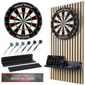 Dartscheibe Steeldart mit Dart Wandschutz & Ablage – Premium Sisal Dartboard Set