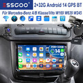 2+32G Autoradio Android 14 DAB+ Für Mercedes W169 W639 Vito Viano W906 Sprinter