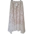 Damen Rock Gr.L, neu,Jacquard, Organza,Natur.Seide17%, Visk 83%, naturweiß Creme