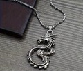 Silberfarbene Halskette mit Anhänger Drache - Kette - Herren - Damen - NEU