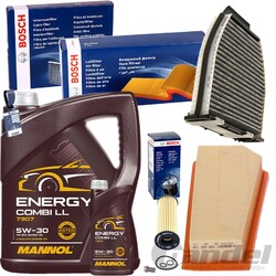BOSCH FILTERSET+MANNOL 5W30 ÖL passend für MERCEDES C-E KLASSE W/S 204 212 A207