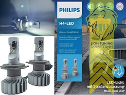 PHILIPS Ultinon Pro6000 H4 LED Birnen für VW T5 Bus Mulivan Transporter Facelift