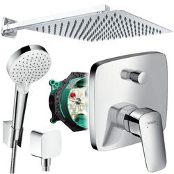 Unterputz Duschsystem mit Kopfbrause 300 x 300, Crometta, iBox, Hansgrohe Logis