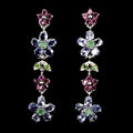 Tansanit Rhodolit Smaragd Chromdiopsid Ohrringe 925 Silber 585 weißvergoldet