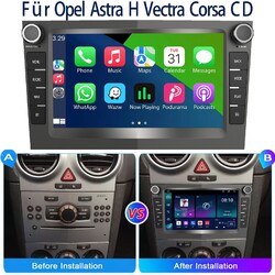 Autoradio Carplay Android 14 GPS SAT NAVI Für Opel Meriva Corsa C D Astra G H 7"