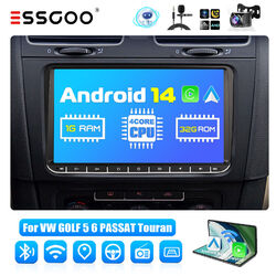 9" Carplay Autoradio Android 14 RDS GPS Kamera Für VW GOLF 5 6 Plus Touran Caddy