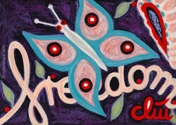 JACQUELINE DITT - Butterfly Freedom 2023 Original Miniatur Gemälde Schmetterling