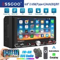2 DIN 6.8" Wireless Apple Carplay Android Auto Autoradio AM FM RDS Bluetooth USB