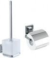 WENKO VacuumLoc® WC-Set Quadro, 2-teilig, WC-Garnitur und Toilettenpapierhalter,
