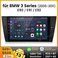 8 Kern Carplay Android 13 Autoradio Navi DAB+4G GPS Für BMW 3er E90 E91 E92 E93