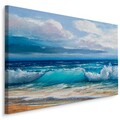 Leinwand Bild CANVAS WANDBILD Kunstdruck XXL Strand Meer Wellen Gemalt 670