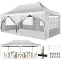 Pavillon 3x6m Faltpavillon Wasserdicht Faltbar Gartenzelt mit 6 Seitenwänden
